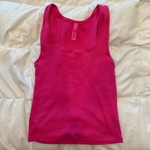 Pink skins cotton rib tank top